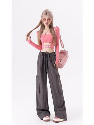 VWP Spicy Girl Streetwear Loose Wide Leg Pants KT1347