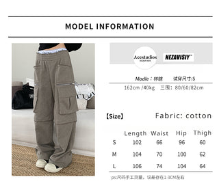 Acestudios Zipper Loose for Women's Spring Casual Pants KT3172