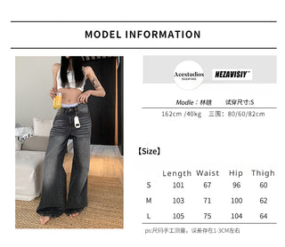 SFS Washed Black Wide-leg Jeans Loose Pants KT3169