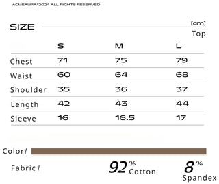 AcmeAura® U-Neck Short Sleeve T-Shirt Slim Crop Top KT3142