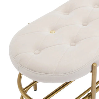 SEYNAR 40 Velvet Upholstered Living Room Bench with Double shoe rack