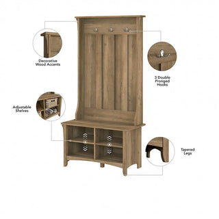 Salinas Storage Cabinet and Hall Tree Shoe Bench Set by Bush Furniture