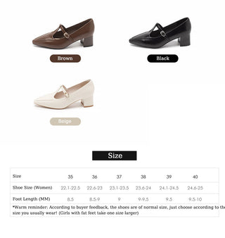 JP Thick Heeled Pointed High Heeled Small Leather Shoes KT2597