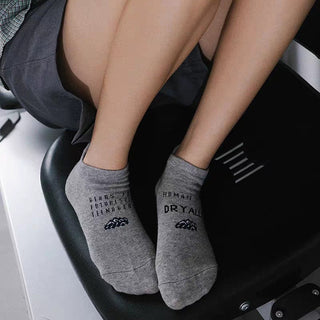 Snow Mountain Letter Embroidery Boat Socks Cotton 4Pairs KT3027