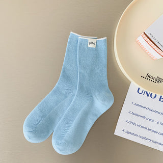Colored Mid Tube Socks Unique Pure Cotton Pile Socks 4Pairs KT3040