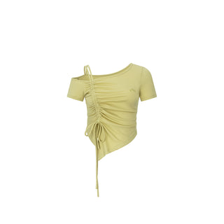 AcmeAura ® Jazz Drawstring Slim Fit Irregular Slash Shoulder T-Shirt KT3192