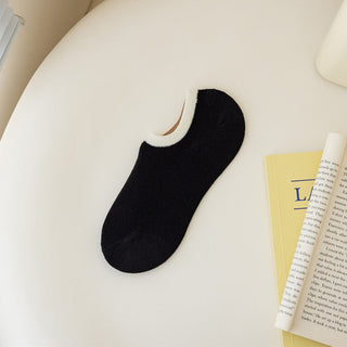 Pure Cotton Color Matching Thin Anti Slip Ankle Socks 4Pairs KT3031
