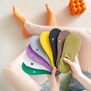 Candy Color Pure Cotton Low Cut Ankle Socks 4Pairs KT3032