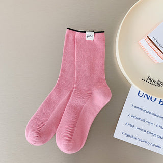 Colored Mid Tube Socks Unique Pure Cotton Pile Socks 4Pairs KT3040
