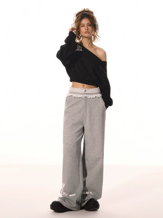 AcmeAura® Vintage Lace Butterfly Printed Casual Pants KT3259