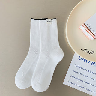Colored Mid Tube Socks Unique Pure Cotton Pile Socks 4Pairs KT3040