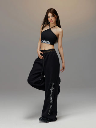 AcmeAura ® High Waist Loose Casual Straight Wide Leg Pants KT3181