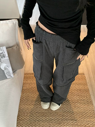 Acestudios Zipper Loose for Women's Spring Casual Pants KT3172