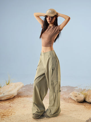 AcmeAura® Jazz Dance High Waist Loose Wide Leg Pants KT3100
