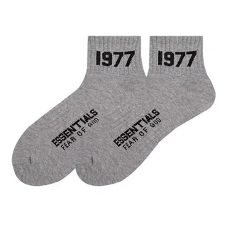 1977FOG Street Trendy Short Tube Pure Cotton Socks 4Pairs KT3029