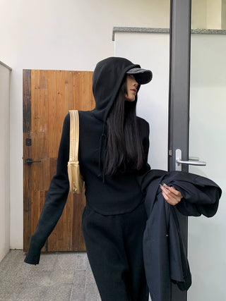 SFS 2-Piece Set Hooded Knitted Cardigan + Knitted Pants KT3170