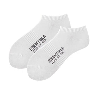 FOG ESS Boat Socks Letters Solid Color Cotton Socks 4Pairs KT3023