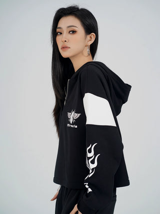 MC Miracle Fashion Half Zipper Hoodie Street Long Sleeve Top KT3116