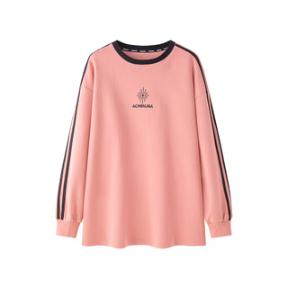 AcmeAura® Contrast Color Design Loose Jersey Crew Neck Bottom Top KT3224