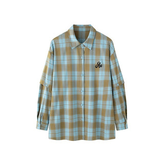 AcmeAura® Loose Casual Vintage Blue Checked Shirt KT3223