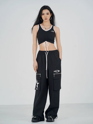 MC Miracle Hip Hop Street Loose Straight Printed Pants KT3104