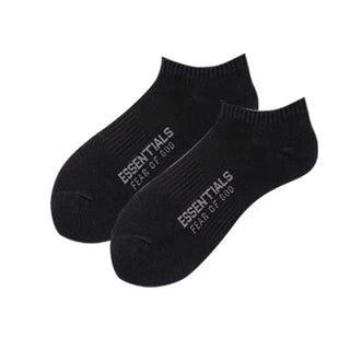FOG ESS Boat Socks Letters Solid Color Cotton Socks 4Pairs KT3023