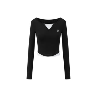 AcmeAura® Contrast Color Short V-Neck T-Shirt KT3271