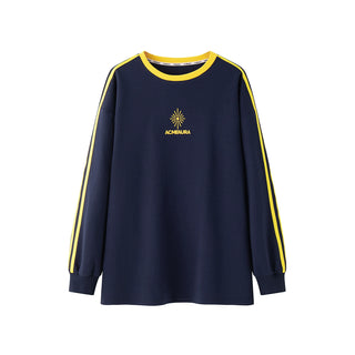 AcmeAura® Contrast Color Design Loose Jersey Crew Neck Bottom Top KT3224
