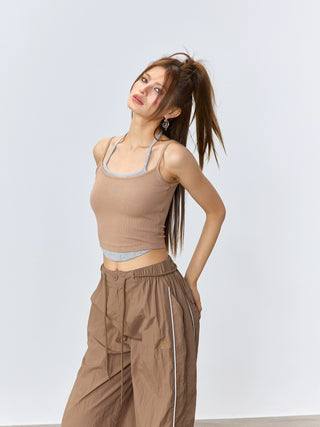 AcmeAura ® Jazz Street Dance Fake Two Piece Sling Vest KT3191