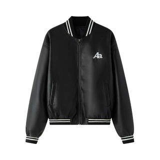 AcmeAura® Loose Baseball Uniform Leather Jacket KT2932