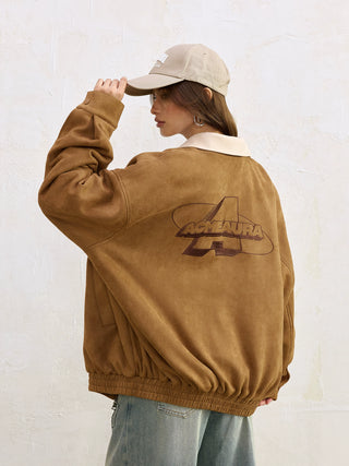 AcmeAura® Vintage Snowflake Fleece Lamb Fleece Warm Removable Lapel Tooling Jacket Jacket KT3225