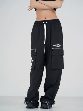 MC Miracle Hip Hop Street Loose Straight Printed Pants KT3104