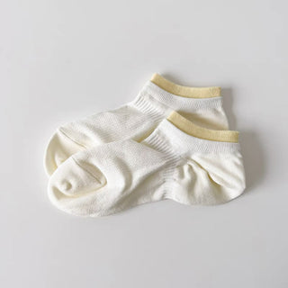 Spliced Color Breathable Cuff Mesh Socks for Women 4Pairs KT3030