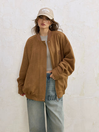 AcmeAura® Vintage Snowflake Fleece Lamb Fleece Warm Removable Lapel Tooling Jacket Jacket KT3225