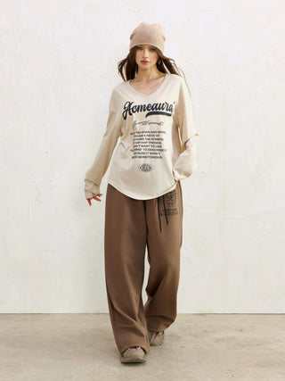 AcmeAura® V-neck Loose Simple Casual Long Sleeve KT3215