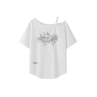 AcmeAura® Loose Slash Shoulder Short-sleeved T-shirt KT3203