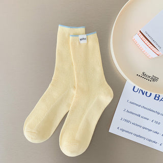 Colored Mid Tube Socks Unique Pure Cotton Pile Socks 4Pairs KT3040