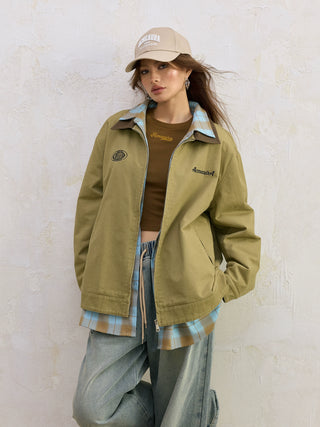 AcmeAura® American Vintage Contrasting Lamb Wool Jacket KT3235