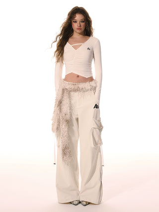 AcmeAura® Vintage Loose Multi-Pocket Wide Leg Pants KT3264