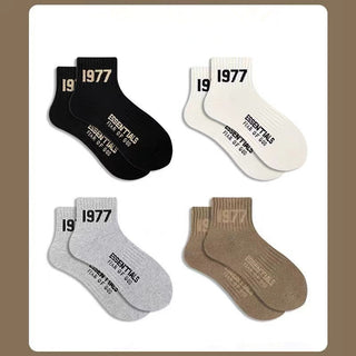 1977FOG Street Trendy Short Tube Pure Cotton Socks 4Pairs KT3029