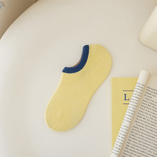 Pure Cotton Color Matching Thin Anti Slip Ankle Socks 4Pairs KT3031