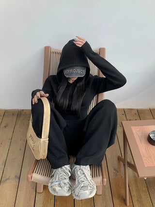 SFS 2-Piece Set Hooded Knitted Cardigan + Knitted Pants KT3170