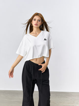 AcmeAura® Summer V-neck Short Spice Girl Loose Top KT3209