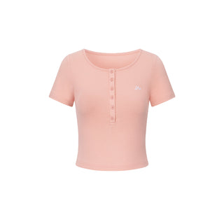 AcmeAura® Front Shoulder Crew Neck Short Sleeve T-Shirt KT3208