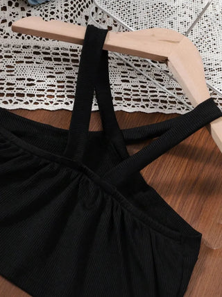 Girls Two-Piece Outfit Set with Tied Top and Pants – Ages 8-12