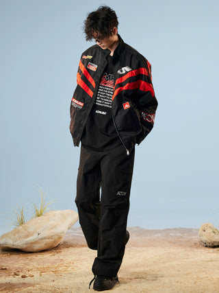 AcmeAura® Vintage Casual Baseball Jacket Bomber Top KT2969