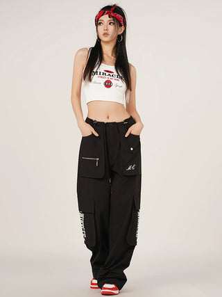 MC Miracle Women's Hip Hop Sexy Letters Printed Slim Vest KT3014