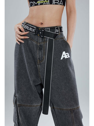 AcmeAura® Pants Accessory Black Wide Belt KT2788