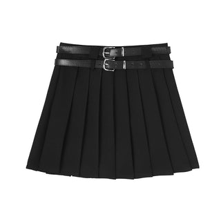 CHGG Double Belt High Waist A Skirt KT1451 - KTchic