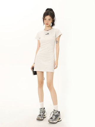 CHGG Letter Embroidered Spicy Girl Dress KT1501